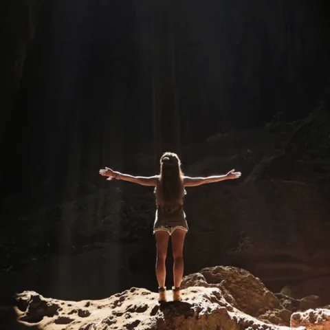 Site cérémoniel maya dans une grotte, véritable cathédrale naturelle, Yucatan, Mexique, Oasis