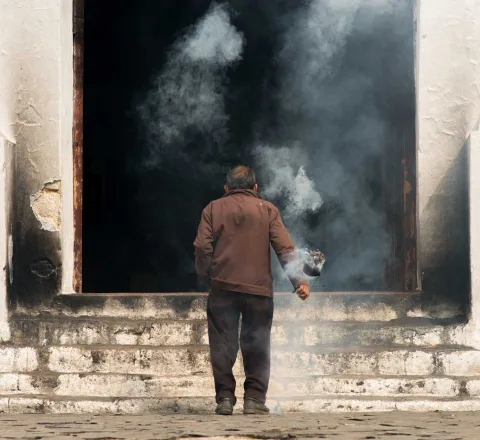 Chichicastenango, purification devant l'église de Santo Tomas, Guatemala, Oasis