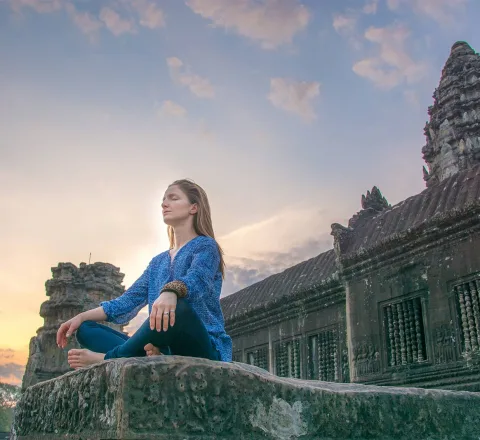 Cambodge meditation temple Angkor