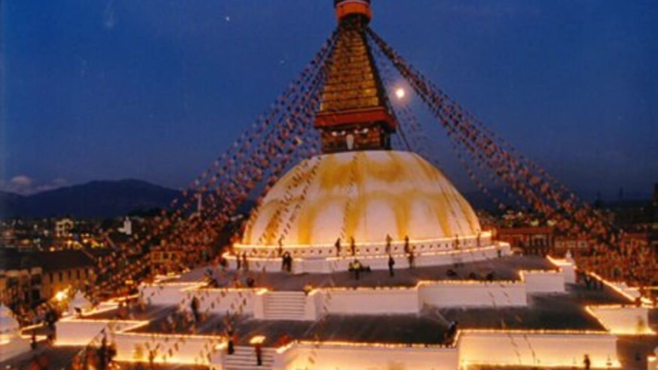 Népal Bodanath nuit