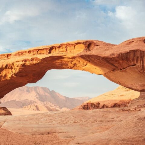 Jordanie désert passerelle arche Oasis