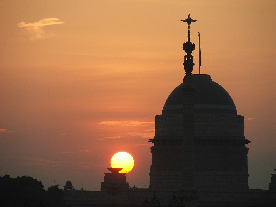 Inde Delhi coucher de soleil