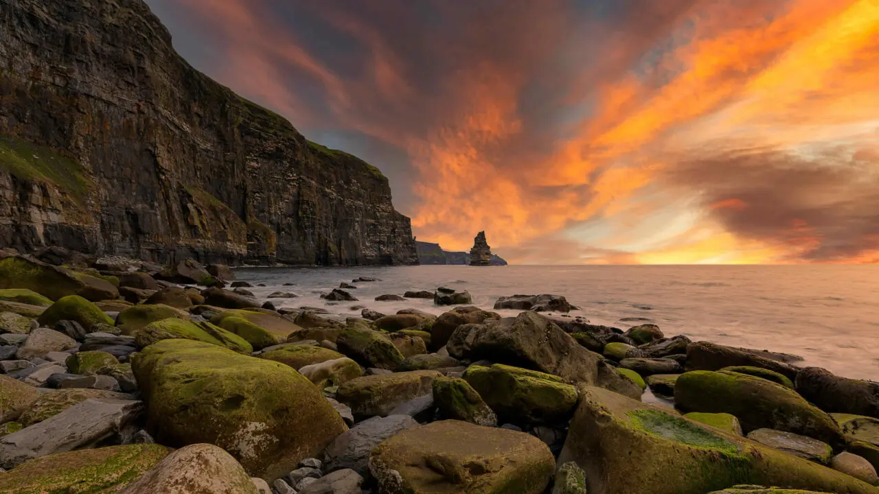 Falaises de Moher coucher de soleil circuit initiatique Irlande Oasis