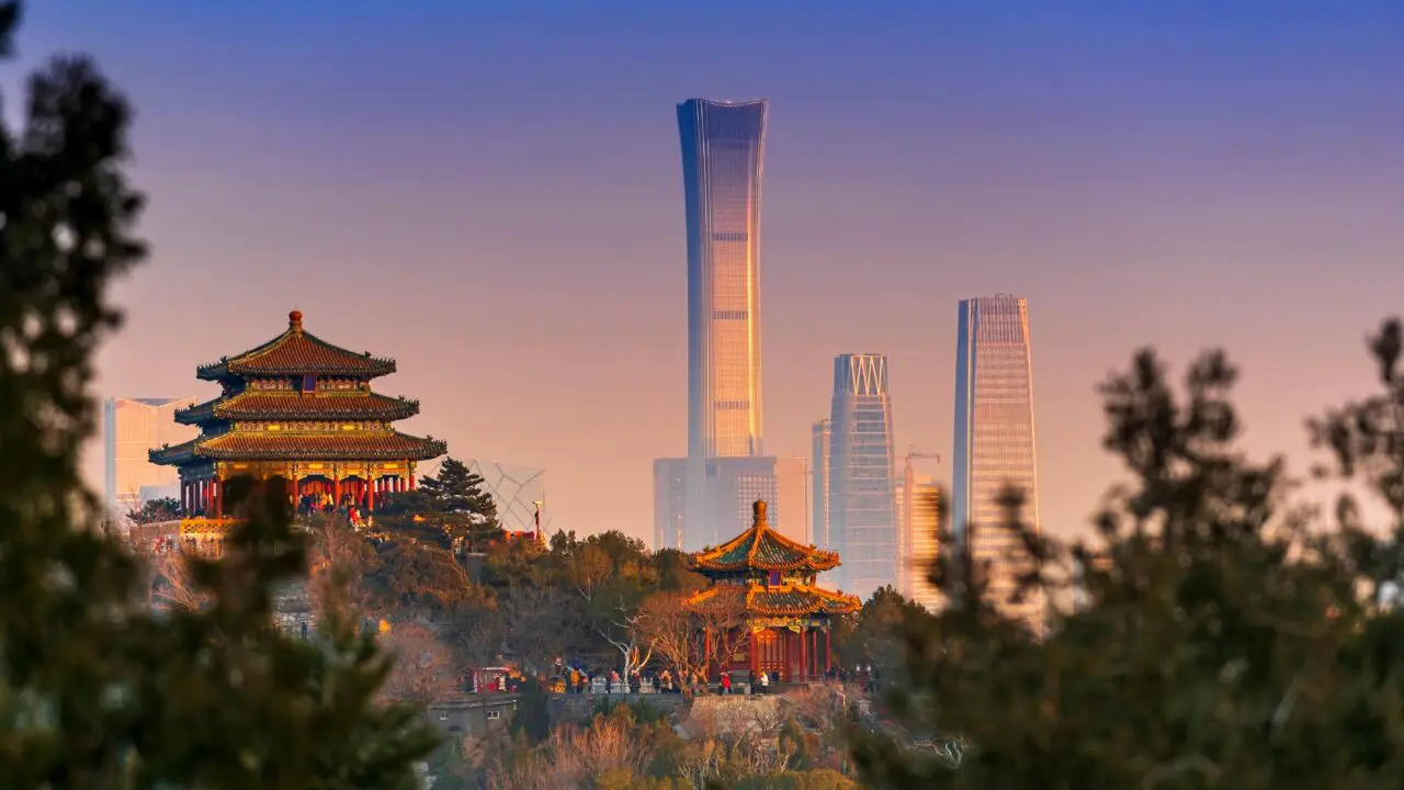 Chine Pékin coucher de soleil