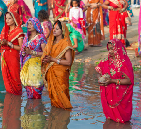 Raxaul,,India,-,Nov,8:,Unidentified,Indian,Women,Celebrating,Chhath