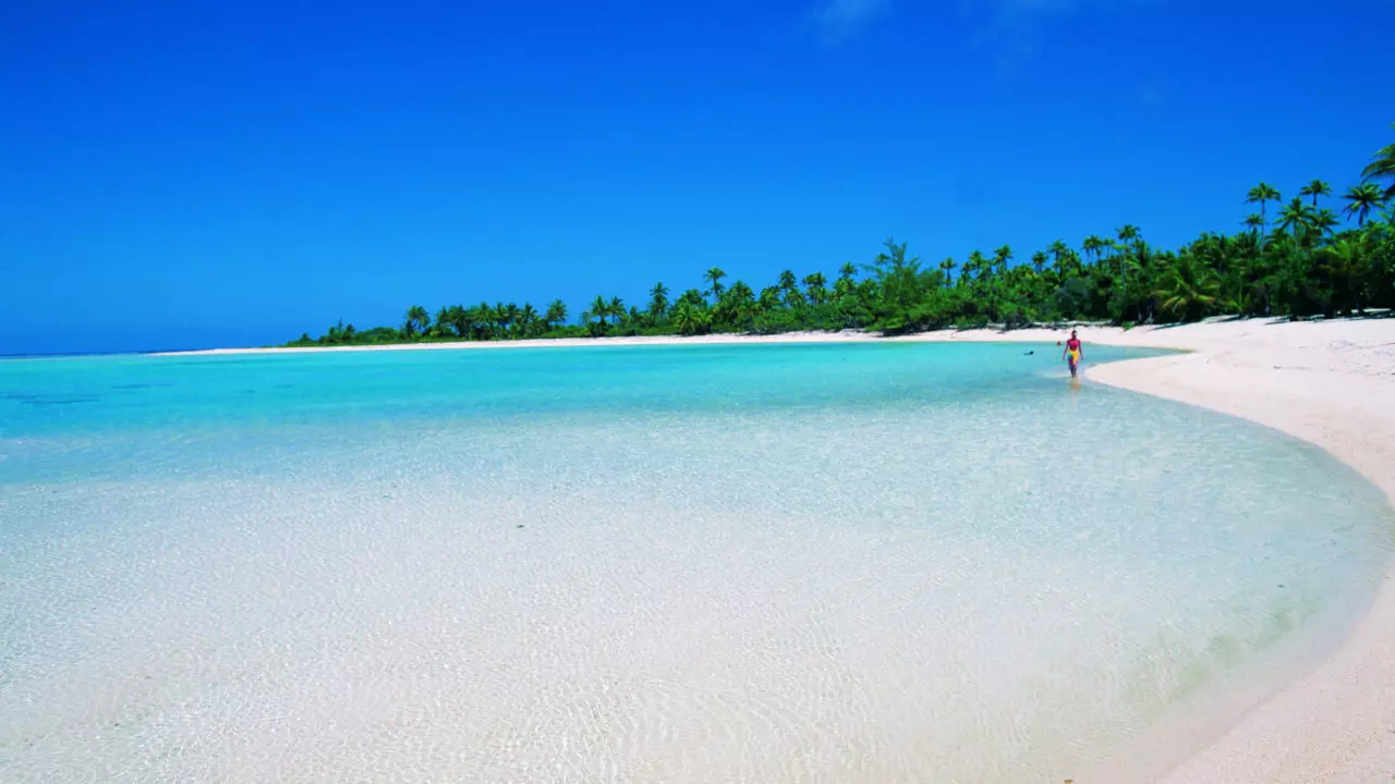 Plage de sable blanc Polynésie